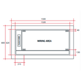 Backlit Rectangular Thermogroup Mirror Without Border Cool Includes Thermogroup Mirror Demister - 1500x800x45mm 115Watts